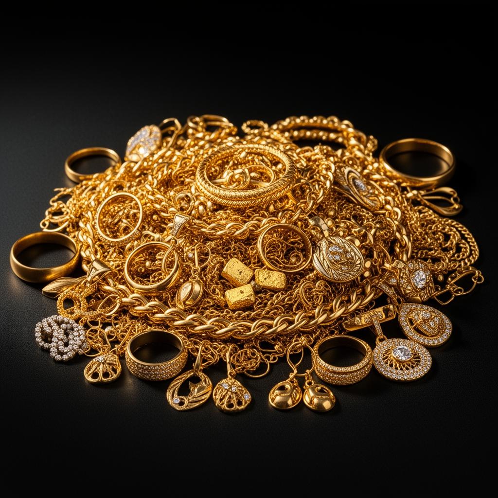Gold jewelry, chains, and rings we buy from Draper residents